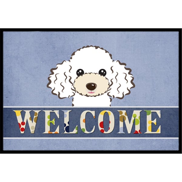 Carolines Treasures White Poodle Welcome Indoor & Outdoor Mat, 24 x 36 in. CA77342 - main